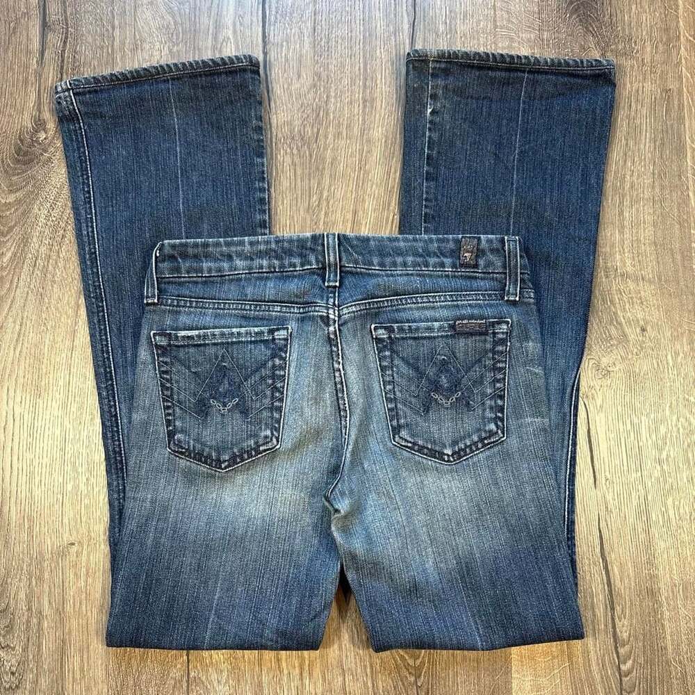 7 For All Mankind Vintage Bootcut Jeans 28 Blue Low Rise Denim